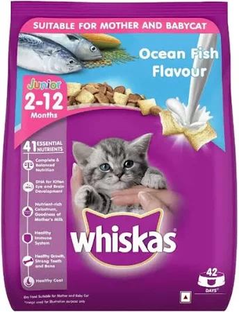 Whiskas Cat Food Junior Ocean Fish Flavour With Milk